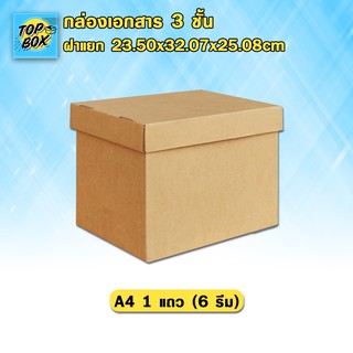 กล่องใส่เอกสาร 3 ชั้น ฝาแยก 23.50X32.07X25.08CM (A4 1 แถว) (แพ็ค 5)