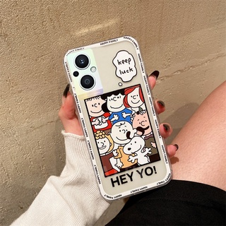 For Oppo Reno 8 Z 5G Reno8 Pro 5G เคสโทรศัพท์ 2022 New Fashion Shockproof INS Cute Cartoon Snoopy Family Transparent Soft Case Cover เคส OPPO Reno8Z Reno8Pro