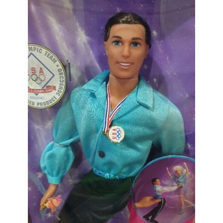 **กล่องไม่สวย** Mattel Barbie 1997 Olympic USA Skater Ken Mattel 18502 #201#