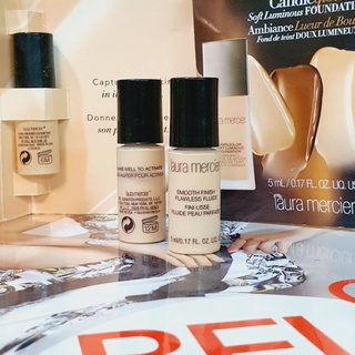 Laura Mercier Candle Glow Soft Luminous Foundation 5 mlมีสีเดียว 1N2 Vanillè รองพื้น ลอร่า วนิลา ทดลอง