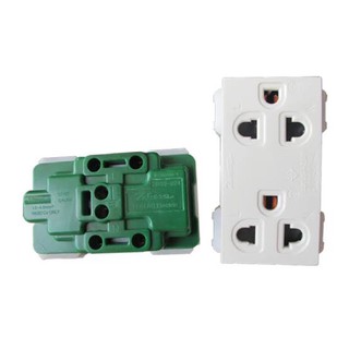 เต้ารับกราวด์คู่ zeberg ZBG-801K ทองแดง สปริงแท้