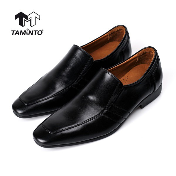 ส่งฟรี!! Taminto รองเท้าผู้ชาย หนังแท้ แบบสวม คัชชู ใส่ทำงาน หัวแหลม B3609 Men's Loafers