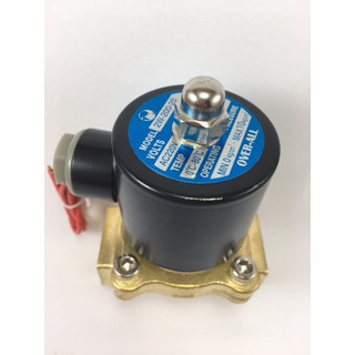 โซลินอยด์วาล์ว3/4" Solenoid Valve  220V ทองเหลือง(ไม่ใช่ซิงค์อัลลอยด์) 2W-200-20 แบบปกติปิด