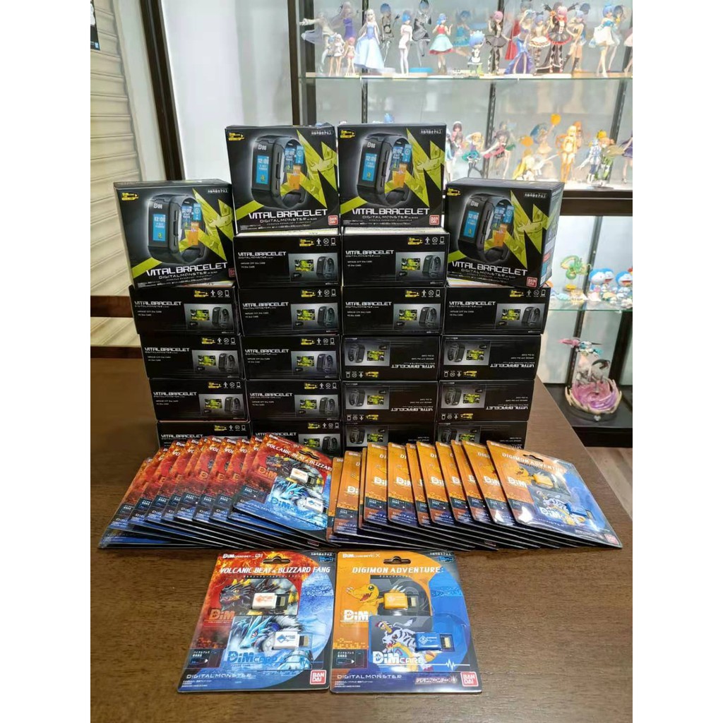 DIGIMON VITAL BRACELET DIGITAL MONSTER VERSION สีดําและการ์ด DIM