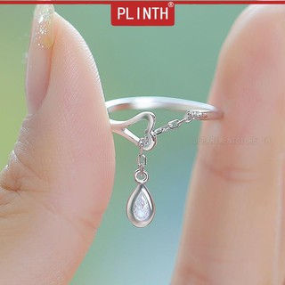 PLINTH แหวนเงิน 925 หยดน้ำเรียบง่ายและน่ารัก931