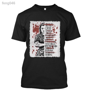 ✆Arya Stark Kills List Gift Tee สำหรับผู้ชาย เสื้อยืดคอกลมสำหรับผู้ชาย Trend 100% Cotton Short Sleeve Loose Casual Perso