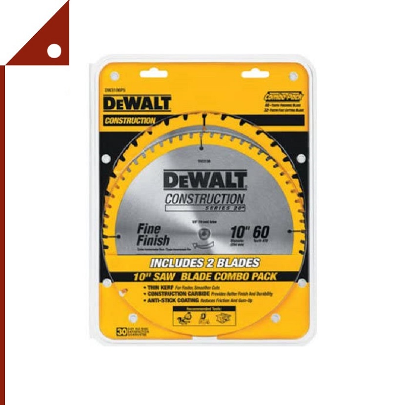 DEWALT : DWTDW3106P5* ใบเลื่อย Table Saw Blades Combo Pack 10 Inch, 60-Tooth