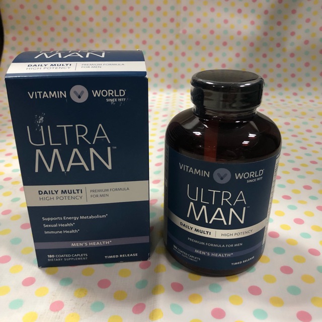 Exp04/20 vitaminรวม วิตามินรวมเสริม สำหรับท่านชาย  ultra man 🇺🇸 ของvitamin world เพียง450bhtาย