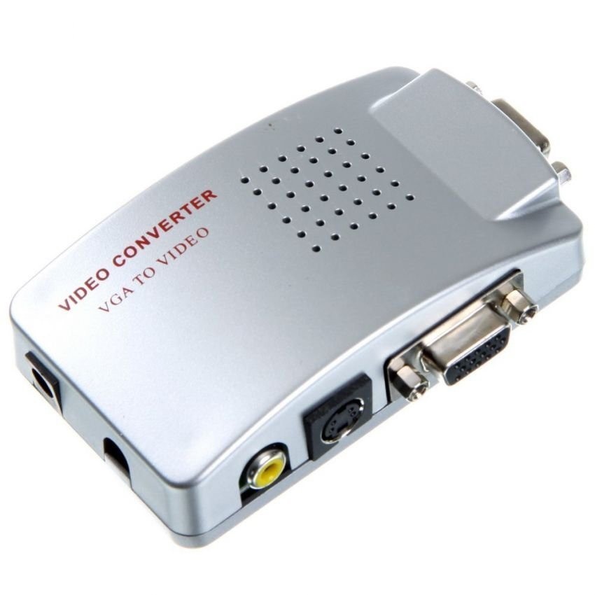 Box PC TO TV Converter (VGA to AV เหลือง) (สีเงิน)