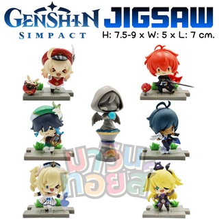 ฟิกเกอร์ โมเดล เกนชินอิมแพค 7 แบบ ฐานจิ๊กซอว์ Genshin impact ครบชุด mawintoys