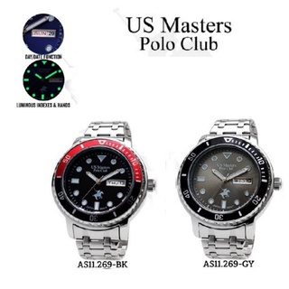 US Master Polo Club นาฬิกาผู้ชาย  สายสเตนเลสสตีล รุ่น AS11.269-BK,รุ่น AS11.269-GY