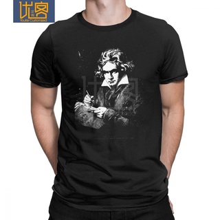 T-shirt  เสื้อยืดคอกลม แขนสั้น ผ้าฝ้าย พิมพ์ลาย Beethoven Composer สไตล์คลาสสิก สําหรับผู้ชายS-5XL