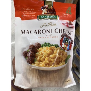 มักกะโรนี พร้อมซองเครื่องปรุง รสเนยแข็ง ตรา ซัน เรโม 120 g. La Pasta Macaroni Cheeses Flavour (San Remo Brand)