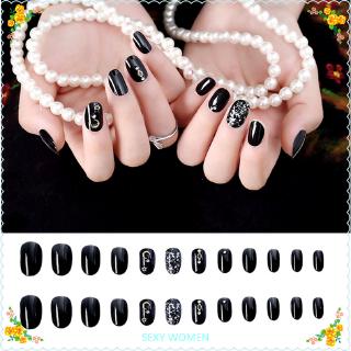 💅[24 ชิ้น] ใหม่เล็บปลอม / สติกเกอร์เล็บกันน้ำ / เล็บปลอมน่ารัก 24 ชิ้น