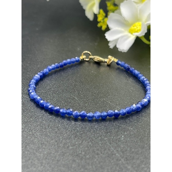 Lapis lazuli 2mm tiny bracelet for woman Lapis lazuli สร้อยข้อมือเส้นเล็ก 2 มม. สำหรับผู้หญิง