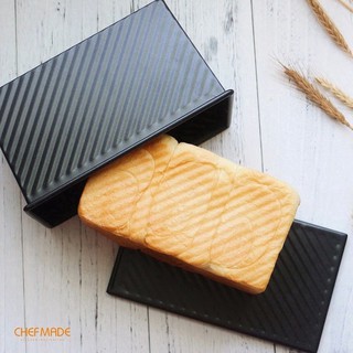 CHEFMADE พิมพ์อบขนมปัง 450g สีดำ แบบผิวหยัก WK9287