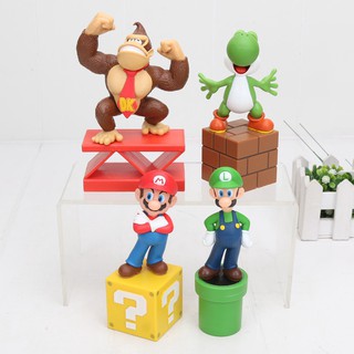 ฟิกเกอร์ Super Mario PVC Action Figure Toys Mario Luigi Yoshi Donkey Kong 13 ซม.