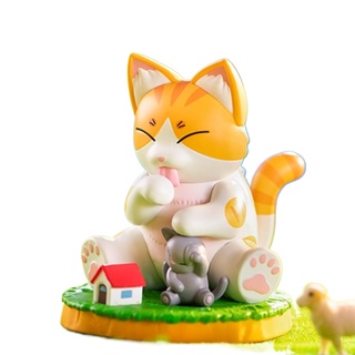 รูปอะนิเมะน่ารักของขวัญกล่องแปลกใจต้นฉบับ POP MART Little Summer House Cat Play Series กล่องตาบอดของเล่นรุ่นยืนยัน Style