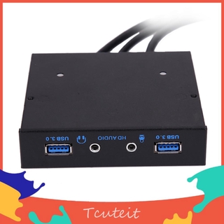 Tcuteit 3 . 5 นิ้ว 20 Pin To 2 Usb 3 . 0 Port Hub + อุปกรณ์ขยายเสียง Hd สําหรับ Pc ฟลอปปี้