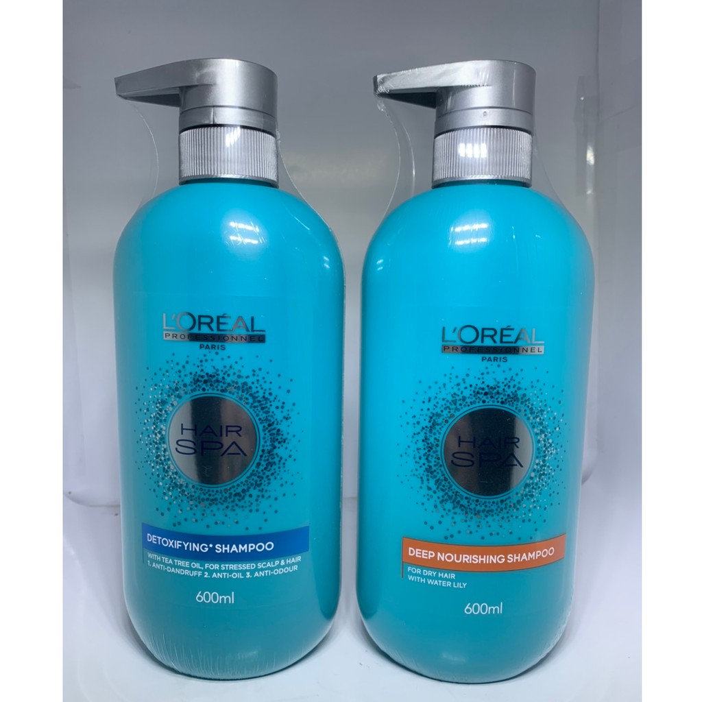 L'oreal Hair Spa Shampoo แชมพู ลอรีอัล Deep Nourishing Shampoo และ Detoxifying Shampoo 600ml