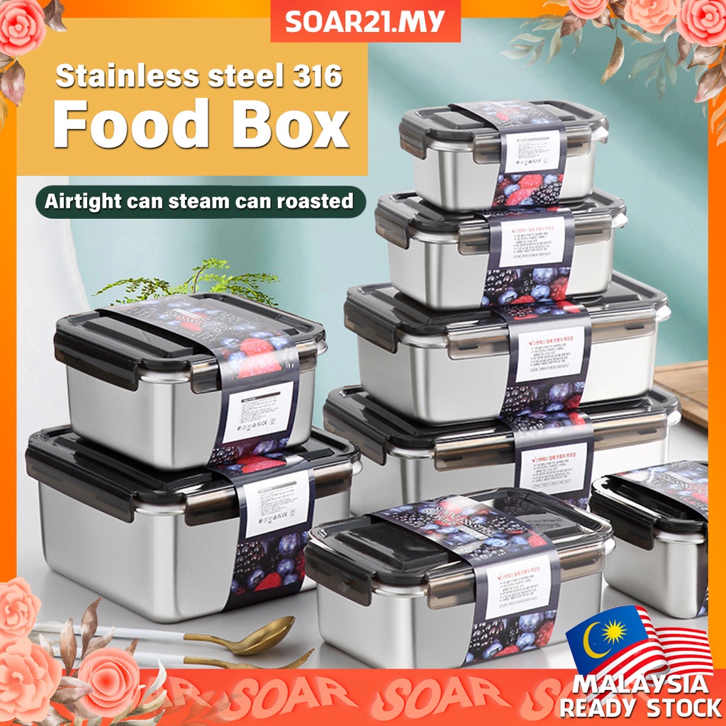 READY STOCK Tupperware Stainless Steel 316 Bento Lunch Box Stainless Steel High Quality Able To Microwave 316Antibacteri
