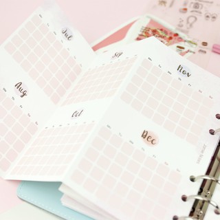 กระดาษรีฟิล 6 รู Undated Calendar 3 ทบ ⭐️ A6/A5 Planner Refill Paper Diary 6 Holes สมุดแพลนเนอร์ ไดอารี่ mimisplan