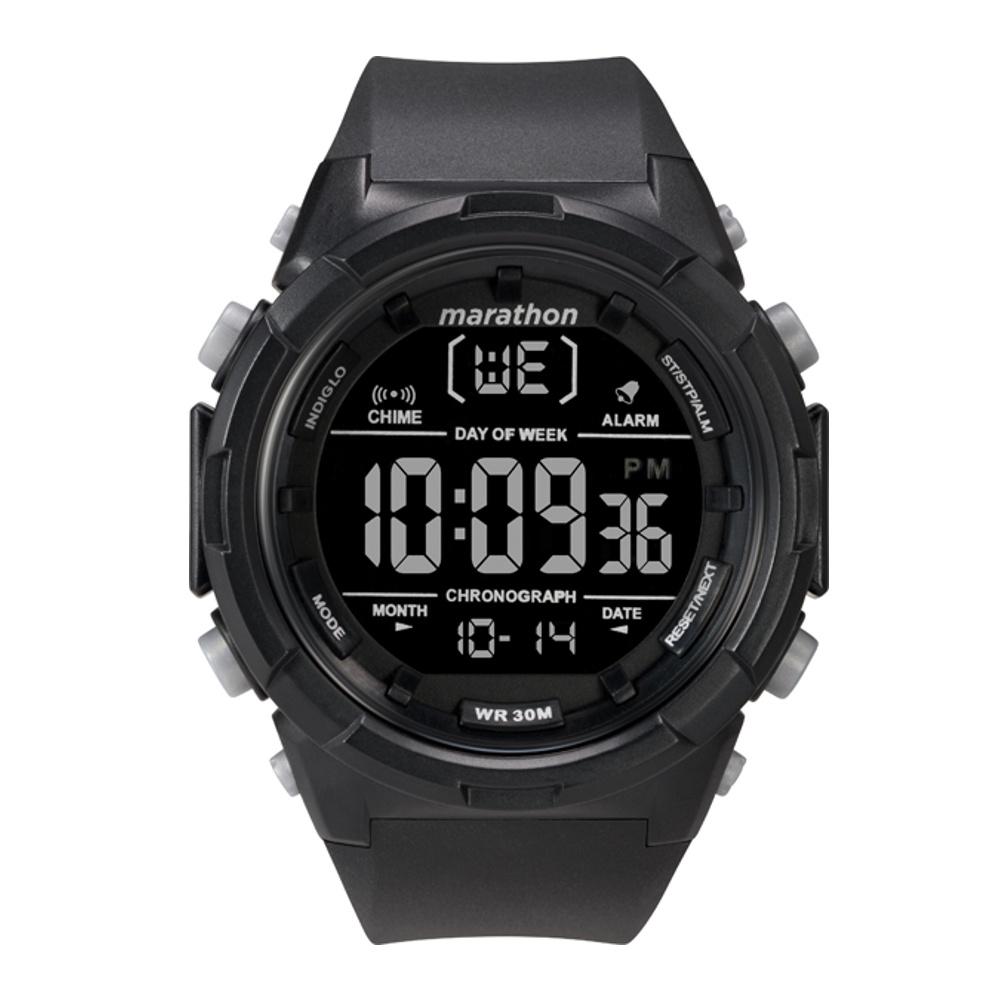 Timex TW5M22300 Marathon นาฬิกาข้อมือผู้ชาย สีดำ หน้าปัด 50 มม.