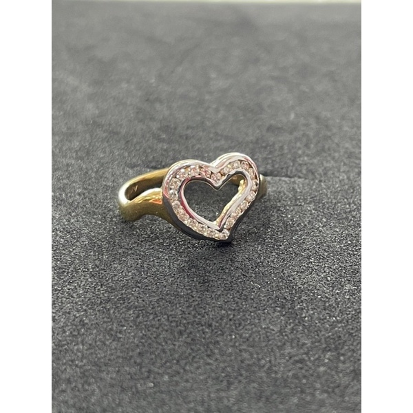 แหวนเพชรแท้หลุดจำนำทอง90%ดีไซน์รูปหัวใจสวยเรียบหรู