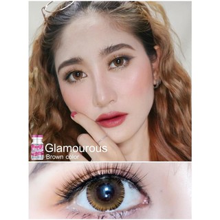 1 คู่ บิ้กอายตาโต ลายดังtiktok สายสวยหวาน รุ่น Glamour Brown แบรนด์ Wink Contact Lens ขนาด 14.5 สีน้ำตาล ค่าสายตาปกติ