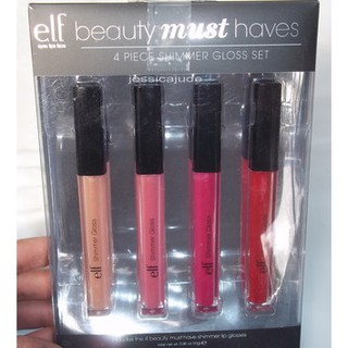 💕E.L.F.💕ของแท้💯% เซตชิมเมอร์ลิปกลอส Essential Beauty Must Haves 4-Piece Shimmer Gloss Set