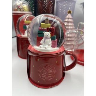 🔥HOT ITEM🔥 Starbucks Christmas แก้วมัค Santa Bear Snow Globe ขนาด 8oz.