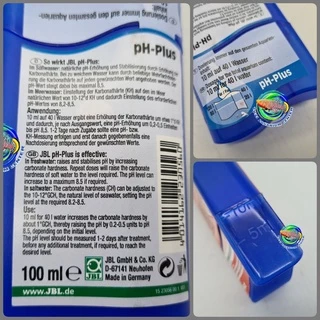 JBL pH Minus / pH Plus 100 ml. สารสกัดธรรมชาติช่วย ลดค่า pH และเพิ่มค่า pH ของน้ำ ช่วยปรับค่าความเป็นกรด-ด่างของน้ำ