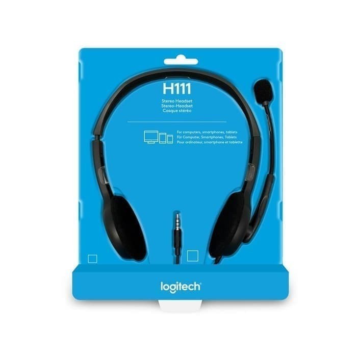 ชุดหูฟัง Logitech H111 H 111 - สีดํา