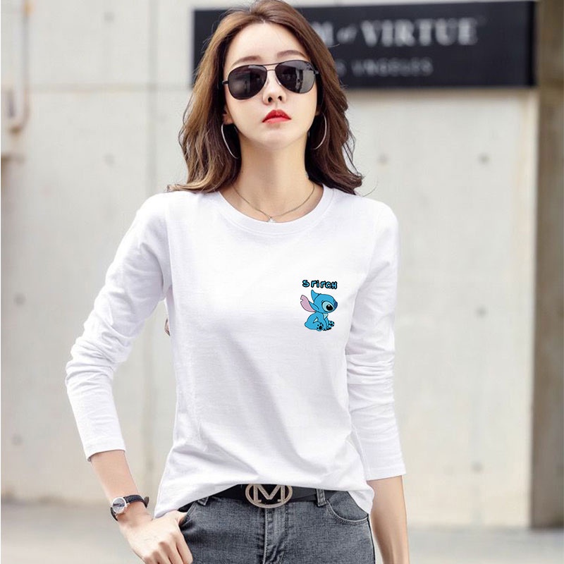 TL-337 เสื้อยืดแขนยาวแฟชั่นเกาหลี ผ้านุ่มใส่สบาย ลายการ์ตูนน่ารัก มีไซส์ S-XXL