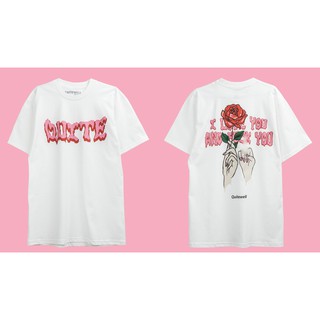 เสื้อยืดโอเวอร์ไซส์QW_T_37 LOVE HATE WHITE ขาวS-3XL