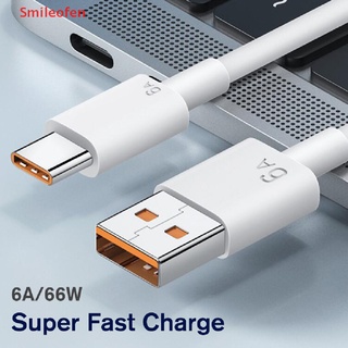 [Smileofen] ใหม่ สายชาร์จ USB Type-c 6A 66W 1/1.5 ไมล์ ชาร์จเร็วมาก สําหรับ xiaomi Samsung Huawei