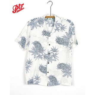 เสื้อฮาวาย Two Palms Hawaiian Shirt Pineapple Map White