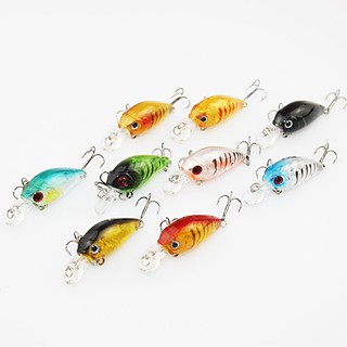 💎♥ 1 ชิ้น 4.5 ซม. Crankbait พลาสติก Hard 3D Eyes ประมงเหยื่อตกปลาล่อตะขอ Hook