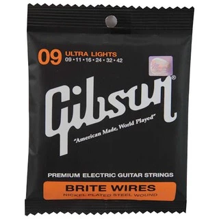 สายกีตาร์ไฟฟ้า / โปร่ง Gibson แถมปิ๊ก อย่างดีมูละค่าตัวละ 45 บาท 1ตัว 1ชุด 6เส้น