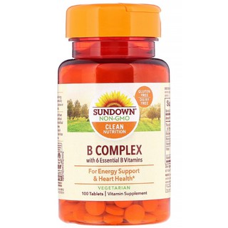วิตามินบีรวม Sundown Naturals, B-Complex, 100 Tablets