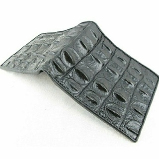 crocodile wallet lacingกระเป๋าสตางค์จระเข้สีดำ