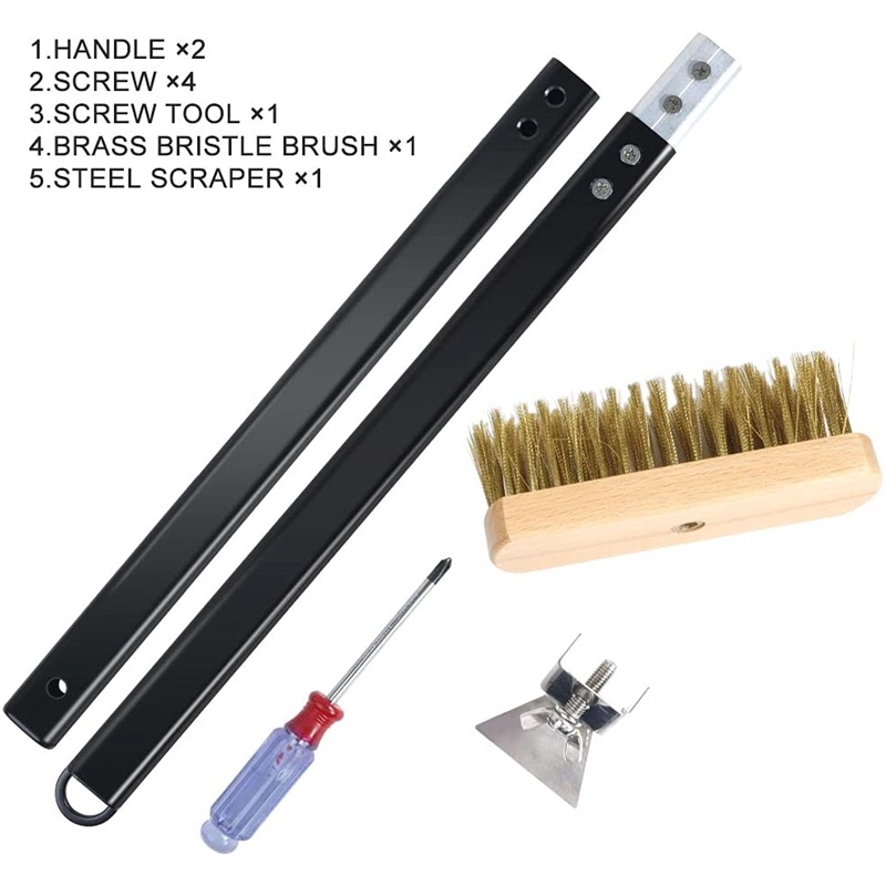 แปรงทําความสะอาดเตาอบพิซซ่า พร้อมที่ขูด DMDIY ด้ามจับยาว 40 นิ้ว อลูมิเนียม ถอดออกได้ สําหรับเตาอบบาร์บีคิว - รูปที่ 5