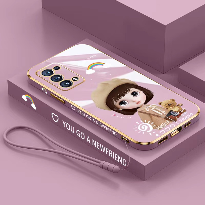 เคสโทรศัพท์ Samsung A52s 5g A52 4g 5g A22 4g A12 5g M12 A32 4g A22 5g A53 5g A23 A73 5g A33 A13 5g ขอบตรง 90° สาวชุบเคสโทรศัพท์