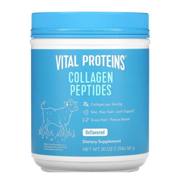 Vital Proteins Collagen Peptides, Unflavored, 1.25 lbs (567g)พร้อมส่ง