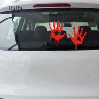 Hl☆สติกเกอร์รูปลอก กันน้ํา พิมพ์ลาย Zombie Bloody Hands สําหรับติดตกแต่งหน้าต่างรถยนต์