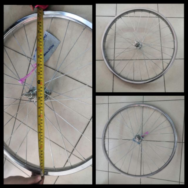 วงล้อ จักรยาน เบอร์ 24 นิ้ว (ดูเบอร์ยาง อย่าวัดล้อ) พร้อมใช้งาน เหล็กแข็ง ซี่ลวดเหล็กชุบเบอร์ 14 ตั้