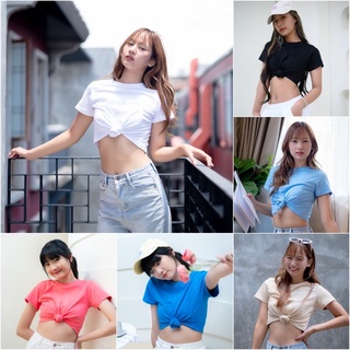 Muse crop Top เสื้อครอปผูกเอว