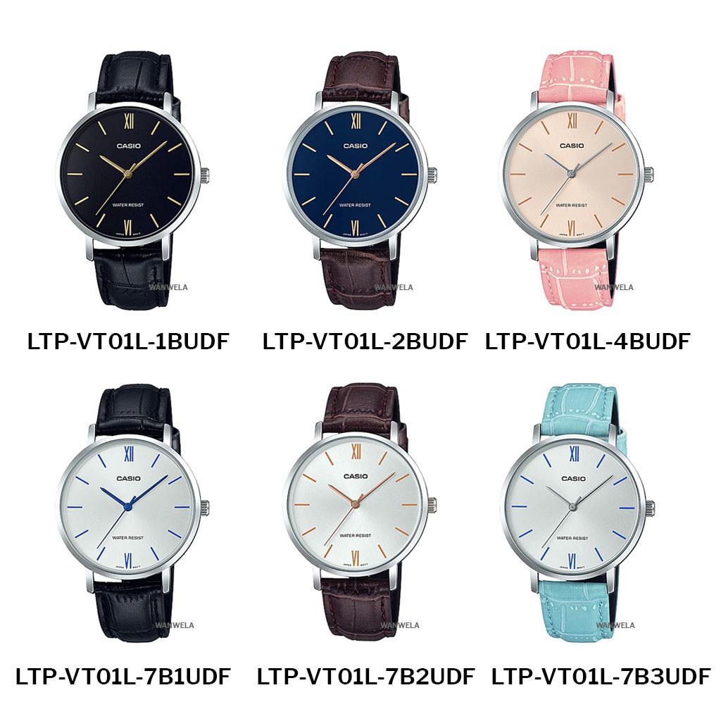 [ใส่โค้ดลดเพิ่ม 40.-*] ของแท้ นาฬิกาข้อมือ Casio ผู้หญิง รุ่น LTP-VT01 สายหนัง