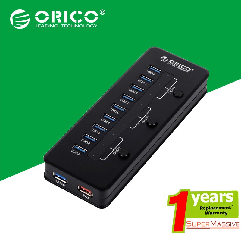 ORICO H10C1-U3 USB 3.0 10Port Hub With 5V/2.1A Charger Ports