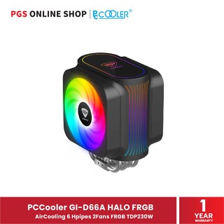 PCCooler GI-D66A HALO FRGB (พัดลมระบายความร้อน) AirCooling 6 Hpipes 2Fans FRGB TDP230W สินค้ารับประกัน 1 ปี